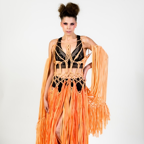 Handmade Corset Macramé Dress - Picture 1 of 17